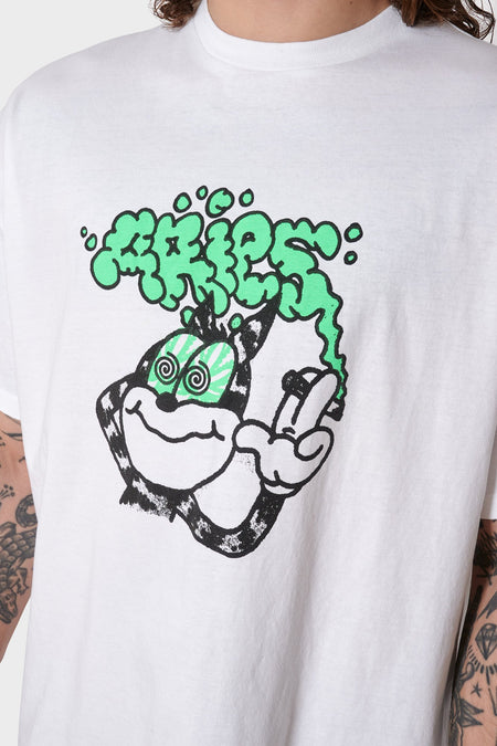 Футболка STONED CAT біла, купити онлайн в магазині.