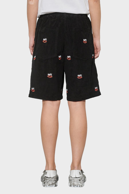 women#@Шорти SEX LOGO EMBROIDERED чорні