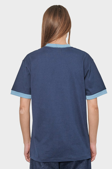 women#@Футболка STORE ADDRESS RINGER темно-синя