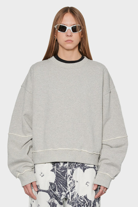 women#@Світшот PANELLED CREW NECK сірий