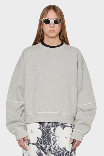 women#@Світшот PANELLED CREW NECK сірий