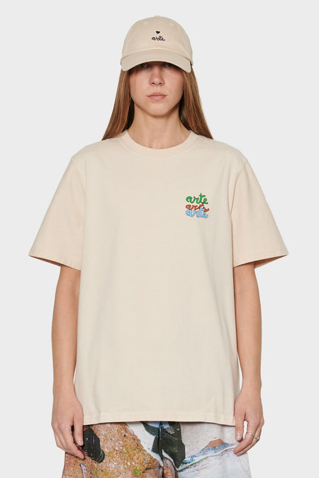 women#@Футболка MULTI LOGO бежева