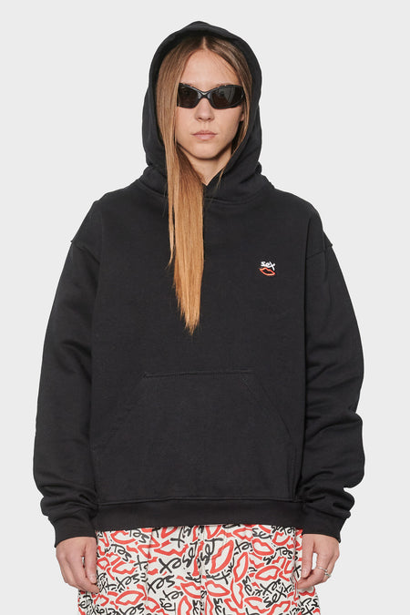 women#@Худі MINI EMBROIDERED LOGO чорне