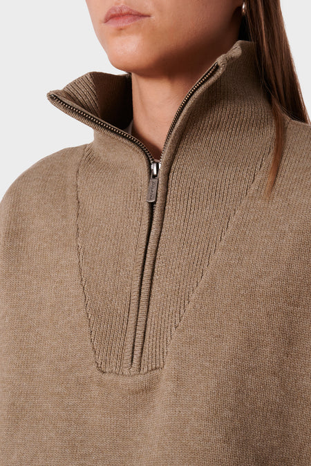 Светр EAST HELENA 1/4 ZIP хакі, купити онлайн в магазині.