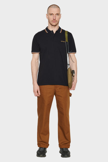 Футболка-поло SCRIPT EMBROIDERY POLO чорна, купити онлайн в магазині.