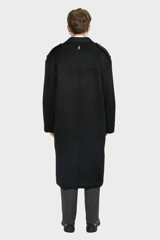 men#@Пальто DOUBLE-BREASTED WOOL COAT чорне