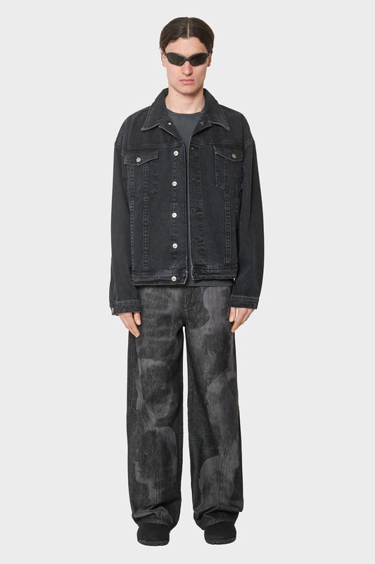 men#@Джинсова куртка OVERSIZED DENIM JACKET чорна