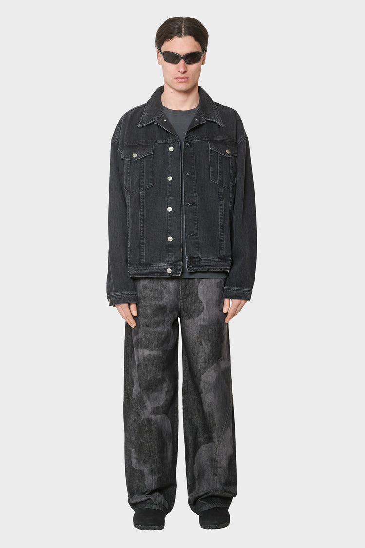 men#@Джинсова куртка OVERSIZED DENIM JACKET чорна