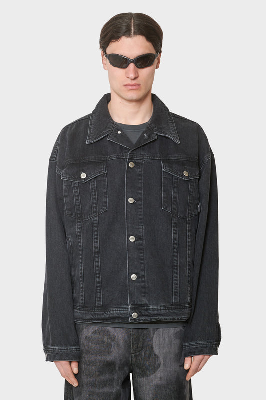 men#@Джинсова куртка OVERSIZED DENIM JACKET чорна
