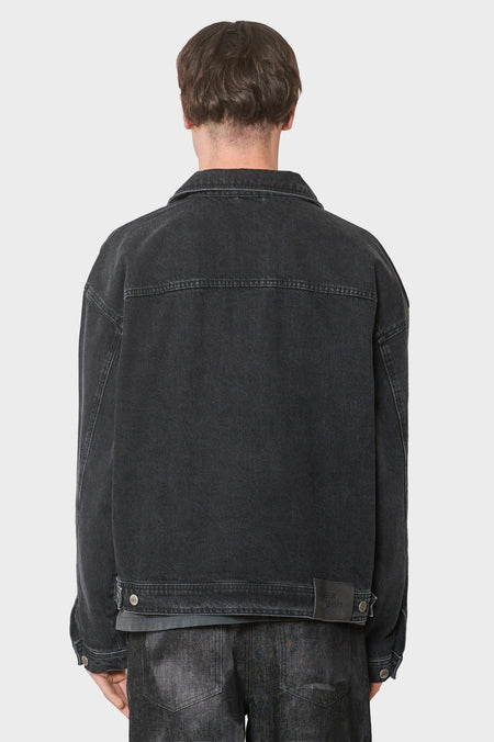 men#@Джинсова куртка OVERSIZED DENIM JACKET чорна