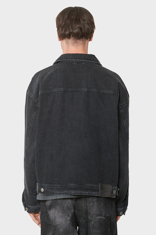 men#@Джинсова куртка OVERSIZED DENIM JACKET чорна