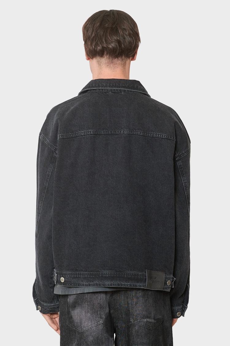 men#@Джинсова куртка OVERSIZED DENIM JACKET чорна