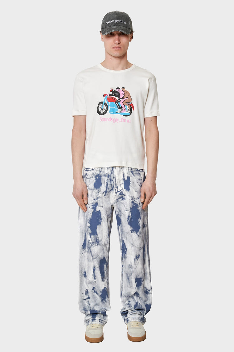 men#@Футболка SOUNDS GAY, WE'RE IN біла