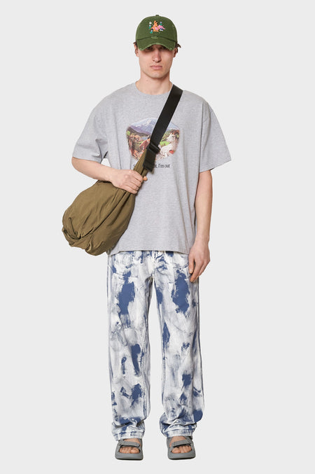 men#@Футболка SOUNDS STRAIGHT, I'M OUT сіра