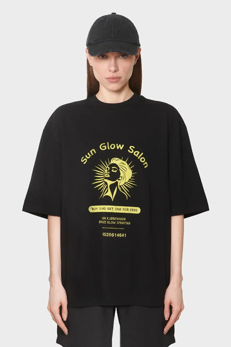 women#@Футболка SUN GLOW OVERSIZED чорна