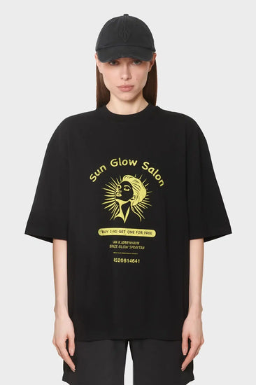 women#@Футболка SUN GLOW OVERSIZED чорна