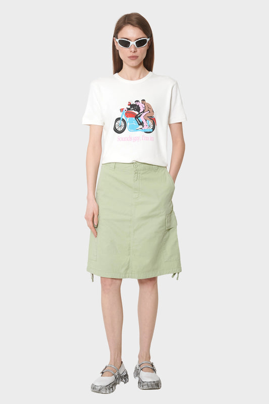 women#@Футболка SOUNDS GAY, WE'RE IN біла