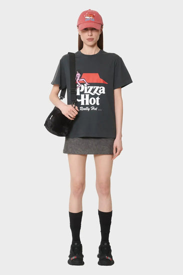 women#@Футболка PIZZA HOT чорна