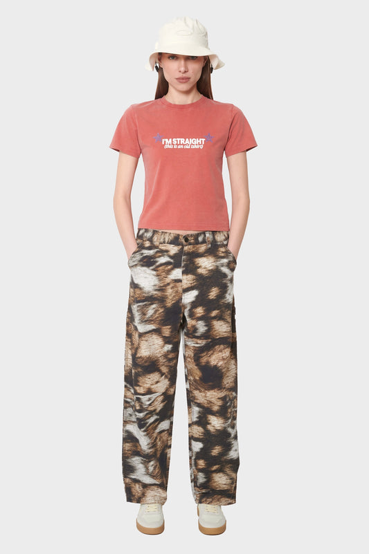 women#@Футболка STRAIGHT UP GAY червона