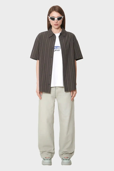 women#@Сорочка WASHED STRIPE чорна