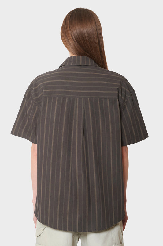 women#@Сорочка WASHED STRIPE чорна