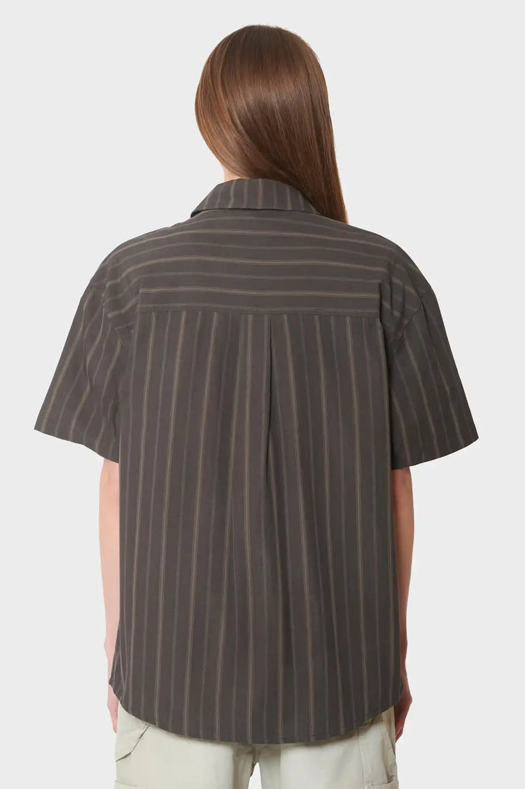 women#@Сорочка WASHED STRIPE чорна