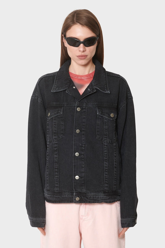 women#@Джинсова куртка OVERSIZED DENIM JACKET чорна