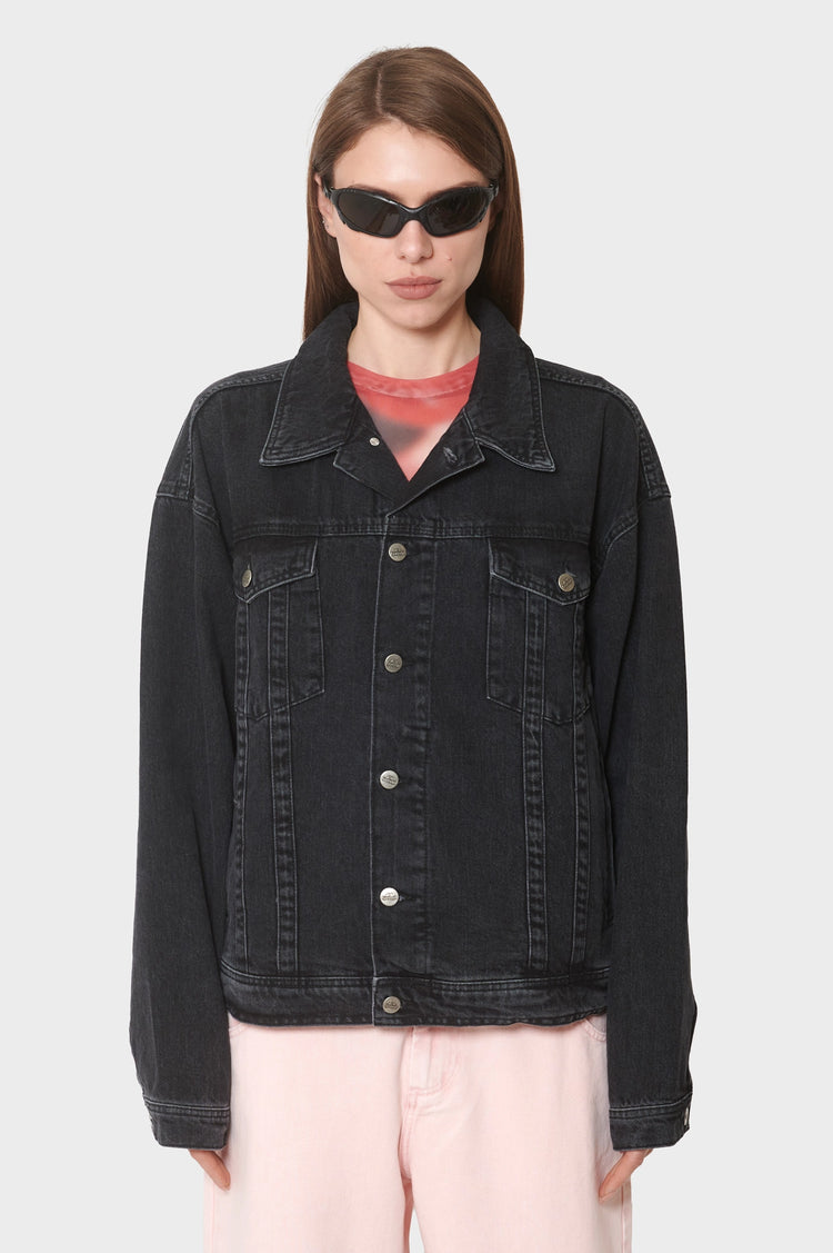 women#@Джинсова куртка OVERSIZED DENIM JACKET чорна