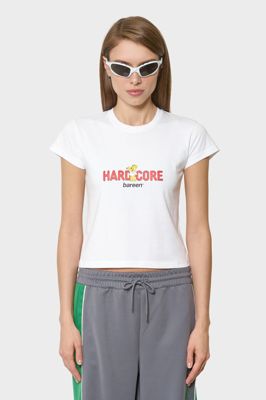 women#@Футболка HARDCORE WOMEN'S CROPPED T-SHIRT біла