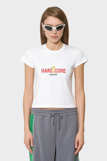 women#@Футболка HARDCORE WOMEN'S CROPPED T-SHIRT біла