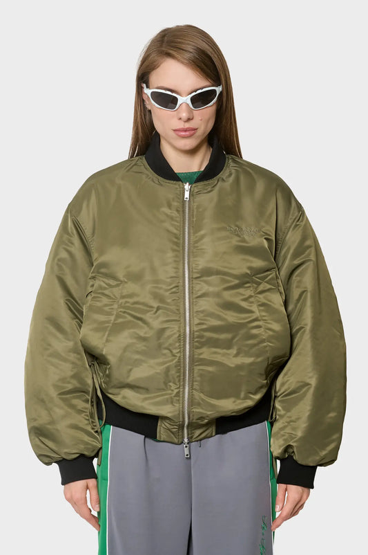 women#@Куртка REVERSIBLE BOMBER JACKET зелена