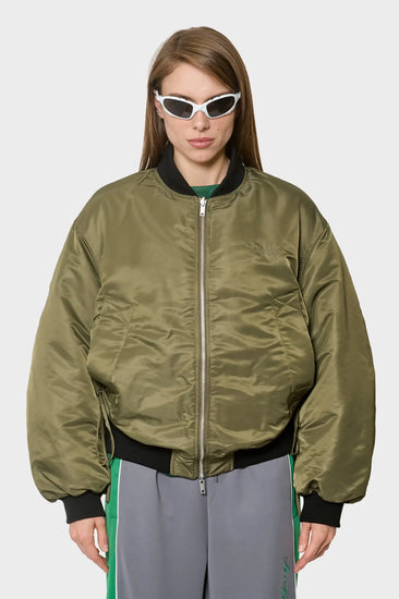 women#@Куртка REVERSIBLE BOMBER JACKET зелена