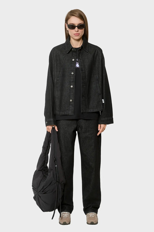 women#@Джинсова сорочка DENIM OVERSHIRT чорна