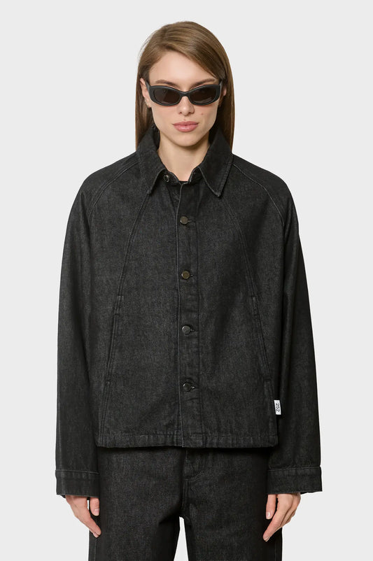 women#@Джинсова сорочка DENIM OVERSHIRT чорна