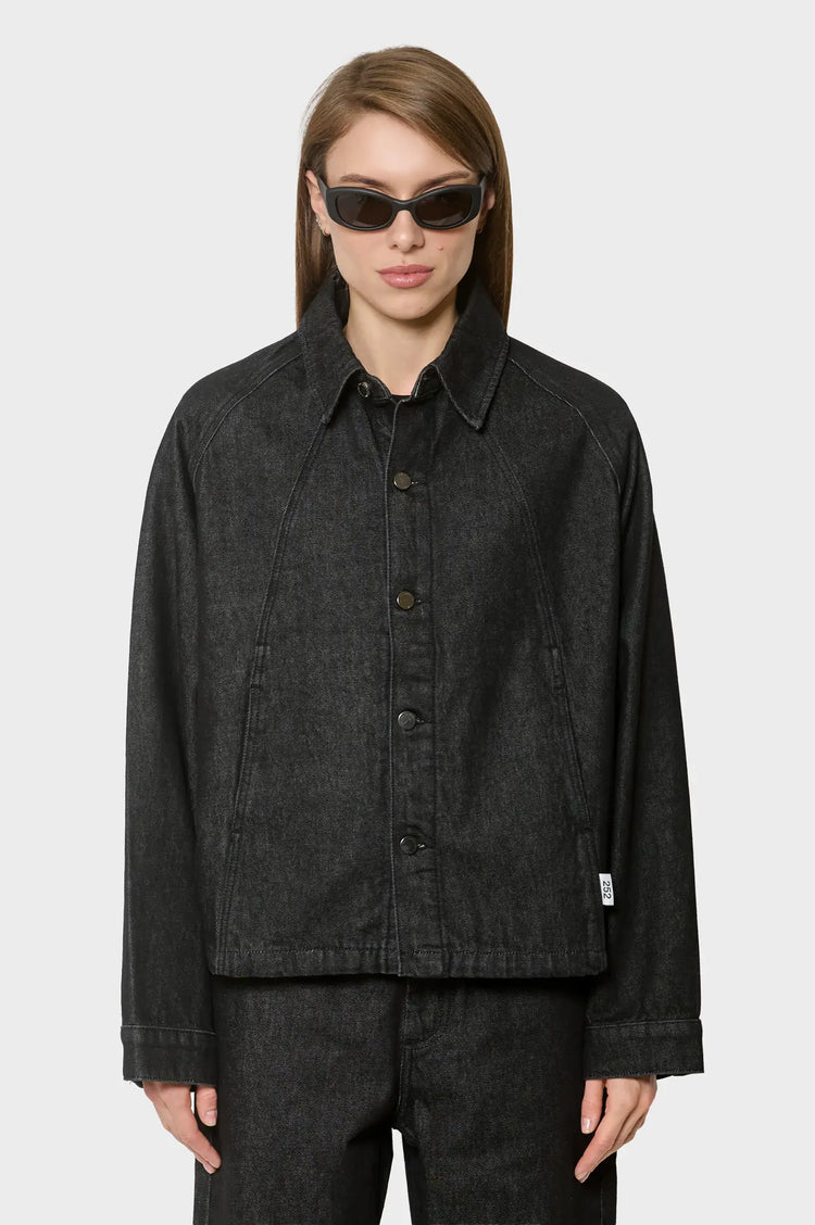 women#@Джинсова сорочка DENIM OVERSHIRT чорна
