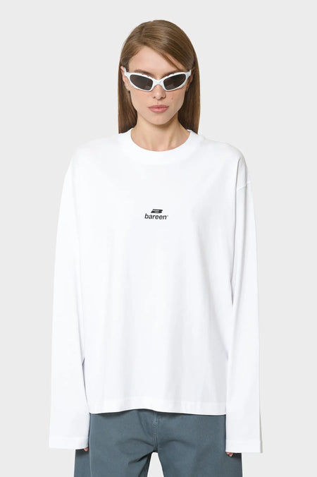 women#@Лонгслів OVERSIZED LONGSLEEVE LOGO білий
