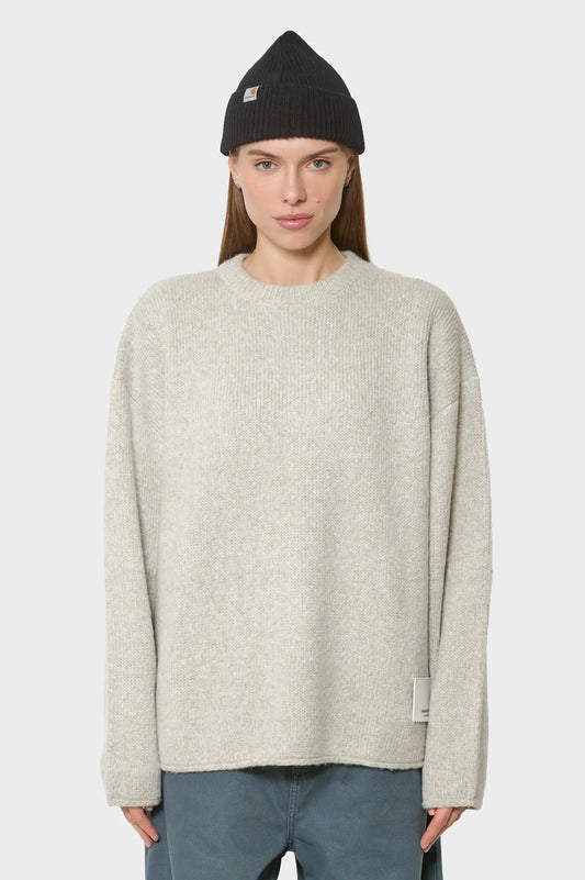 women#@Светр KNITTED STAMP CREWNECK сірий