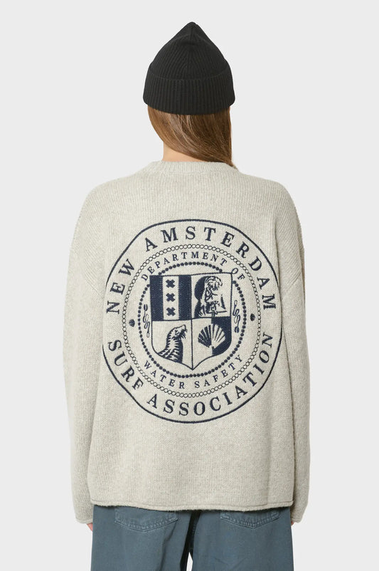 women#@Светр KNITTED STAMP CREWNECK сірий