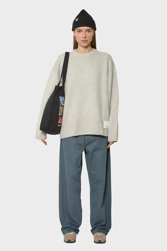 women#@Светр KNITTED STAMP CREWNECK сірий
