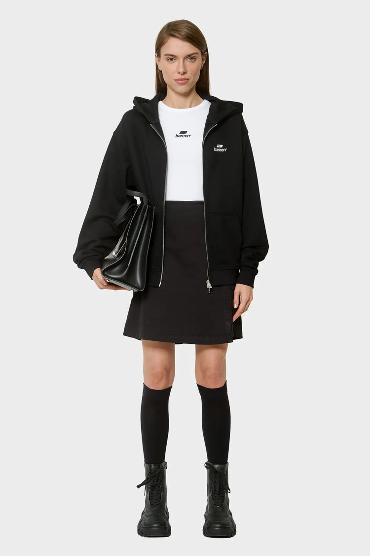 women#@Худі OVERSIZED ZIP HOODIE LOGO чорне