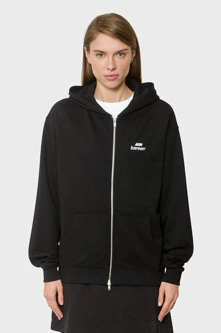women#@Худі OVERSIZED ZIP HOODIE LOGO чорне