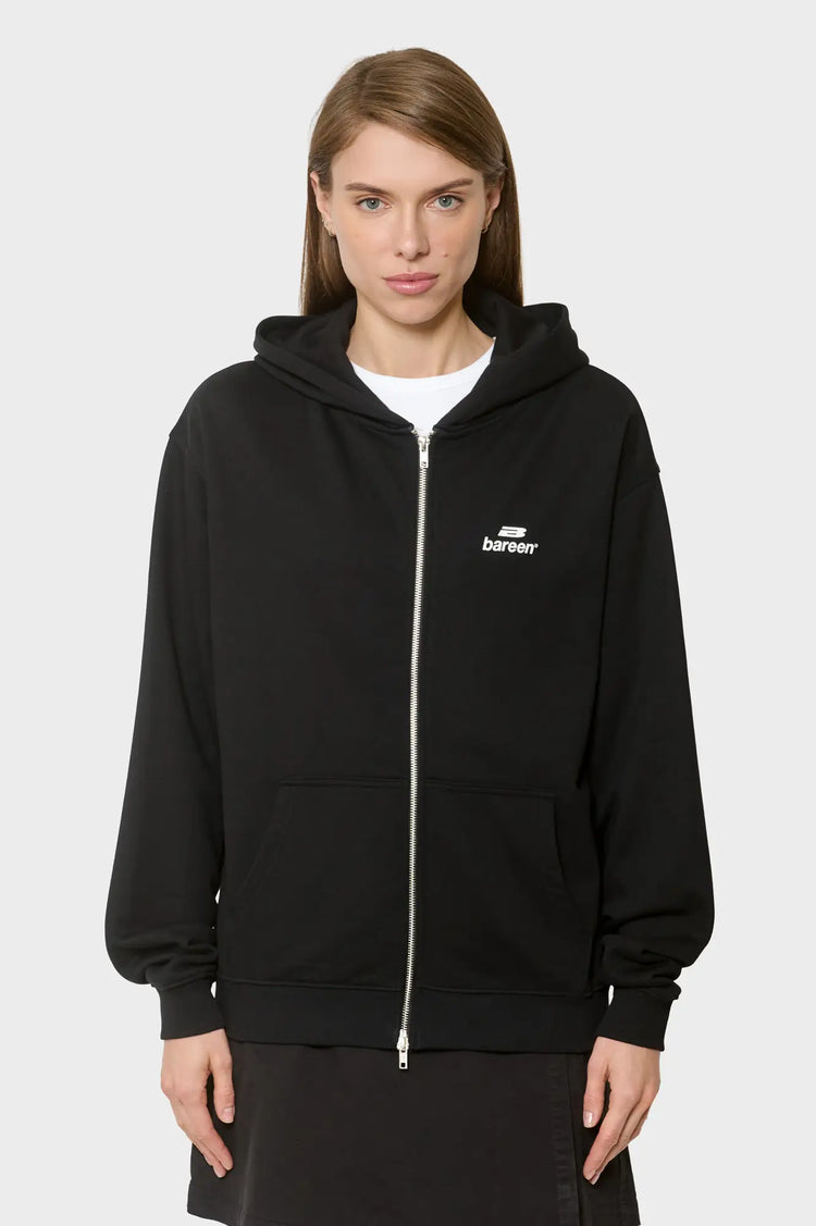 women#@Худі OVERSIZED ZIP HOODIE LOGO чорне