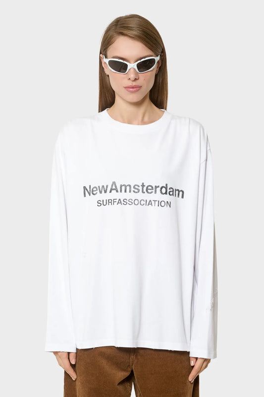 women#@Лонгслів WORKED LOGO LONGSLEEVE білий
