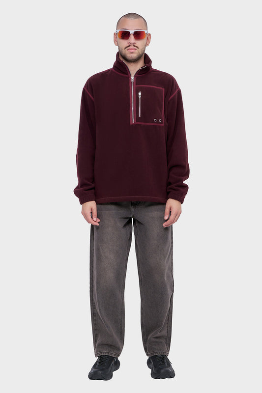 men#@Куртка FLEECE HALF ZIP червона