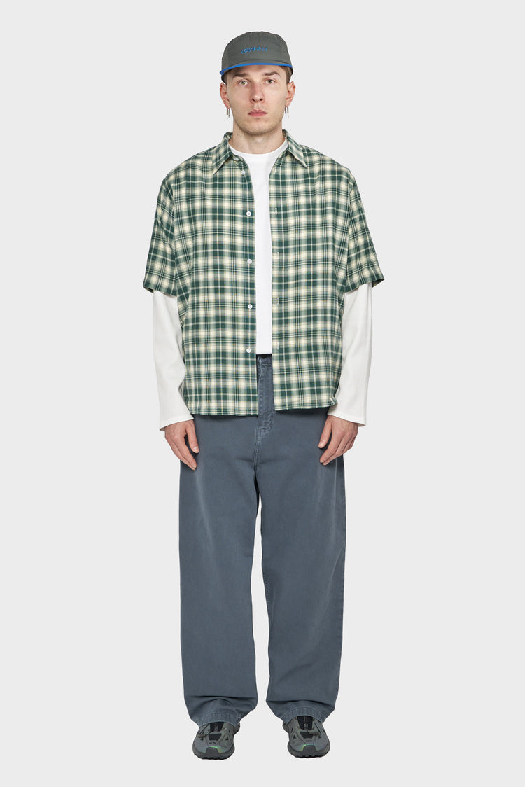 men#@Сорочка DOUBLE LAYER SHIRT зелено-біла