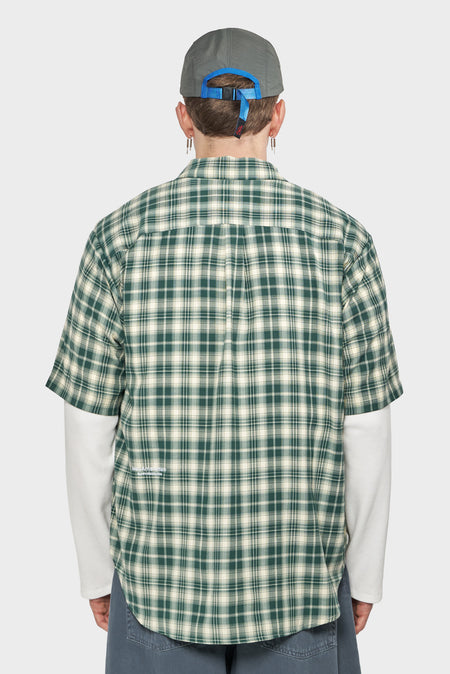 men#@Сорочка DOUBLE LAYER SHIRT зелено-біла