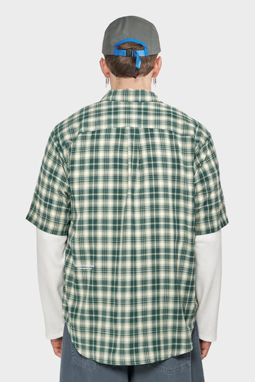 men#@Сорочка DOUBLE LAYER SHIRT зелено-біла