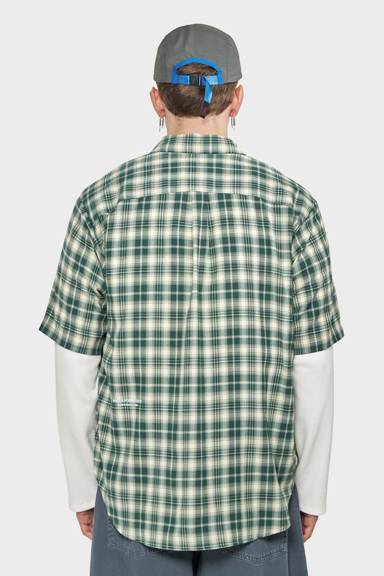 men#@Сорочка DOUBLE LAYER SHIRT зелено-біла
