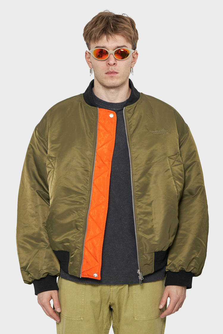 men#@Куртка REVERSIBLE BOMBER JACKET зелена