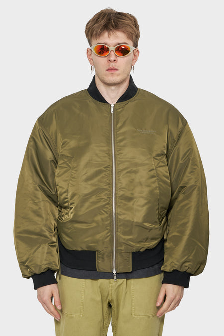 men#@Куртка REVERSIBLE BOMBER JACKET зелена